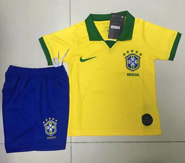 camiseta primera equipacion de nino Brasil 2020